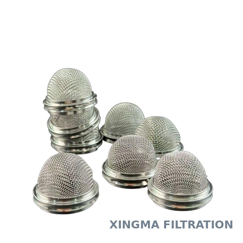 Perforated metal filter nozzle cap