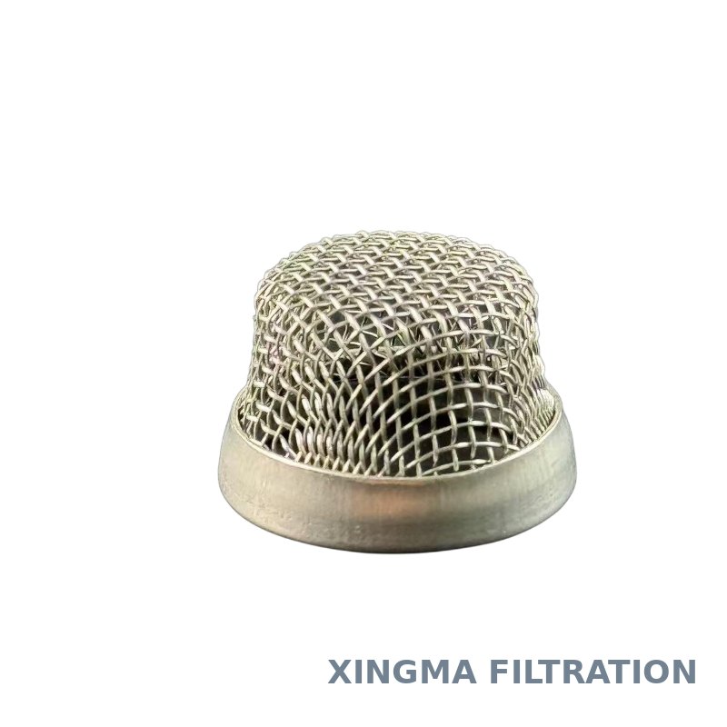 Perforated metal filter nozzle cap