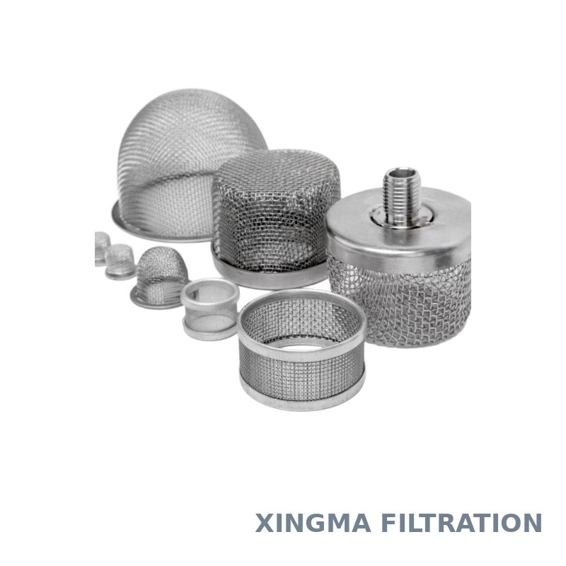 Wire mesh end cap for filter element