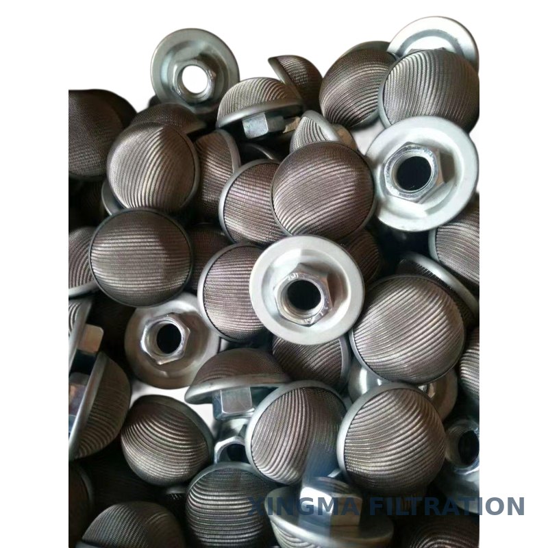 Wire mesh end cap for filter element