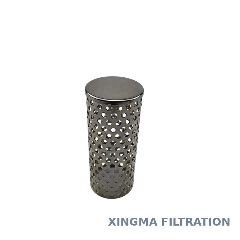 Cylindrical stainless steel mesh filter element